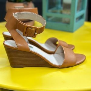 Light Brown Low Wedge Sandals